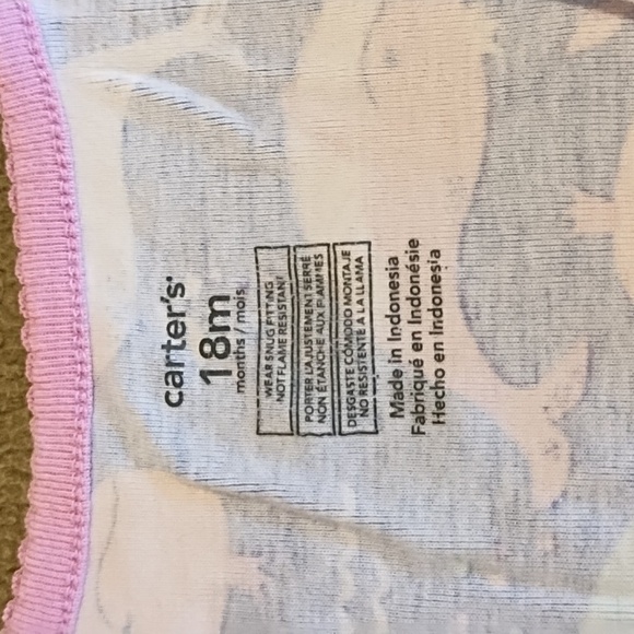 Carter's Footie Pajamas Happy Whales Purple Pink Green White Size 18 Months - Picture 6 of 7